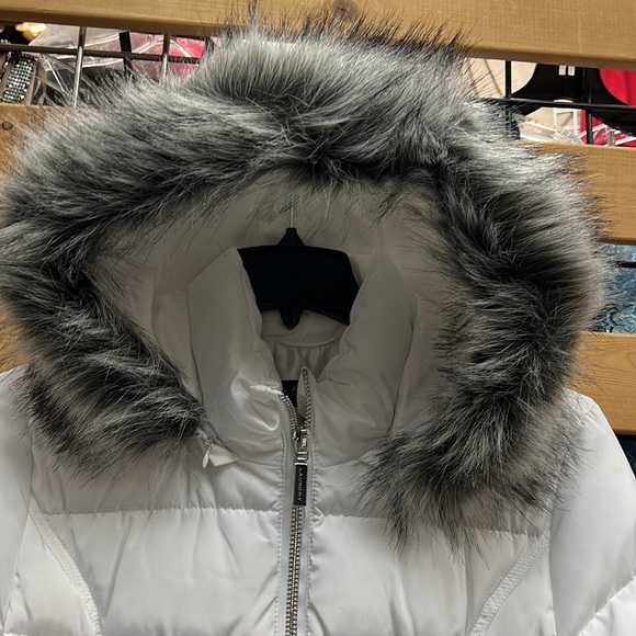 NWT,laundry by shelli segal Faux Fur Trim W Puffer Coat,white - Picture 4 of 17